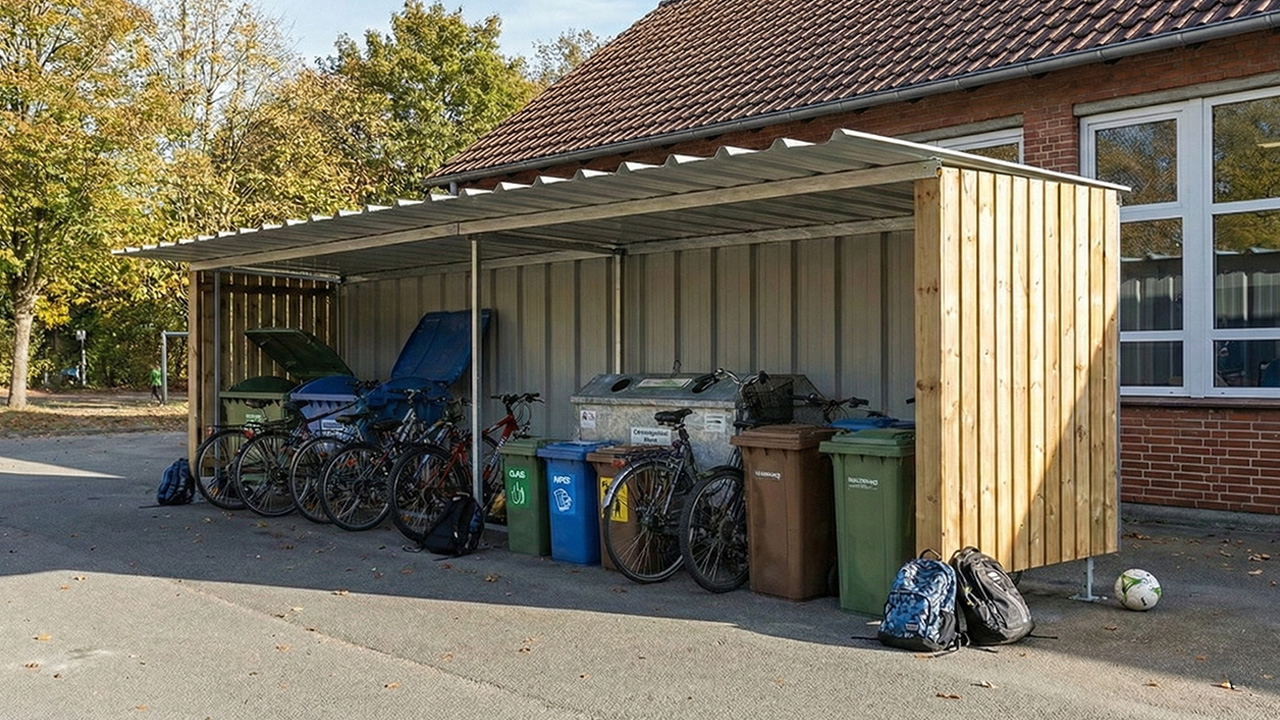 cache conteneurs bois abri velo